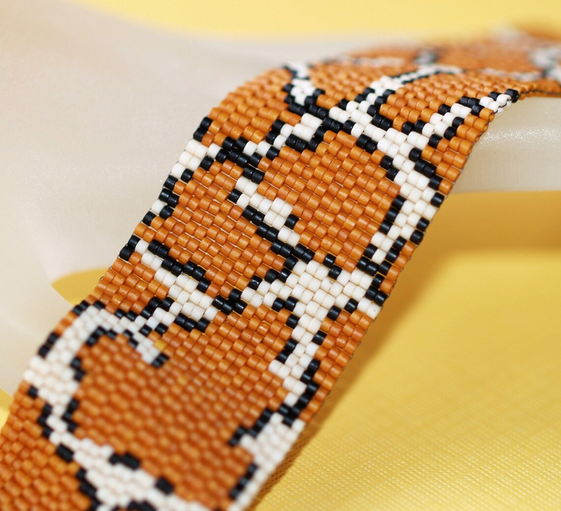 Bracelet Manchette émaillé Girafe (double Tête, Vintage, Occasion)