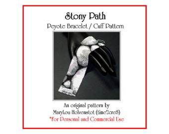 STONY PATH Peyote Bracelet Pattern - Beadwoven Jewelry Tutorial PDF Digital Download Rocks Realistic Realism Shading Nature Theme Versatile