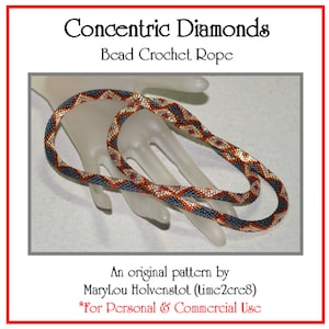 Padrão de crochê de miçangas / DIAMANTES CONCÊNTRICOS / Colar. Joias com miçangas. Quatro cores. Tutorial . Gráfico . Uso comercial e pessoal