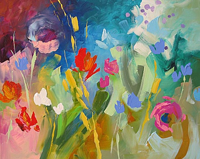 PRINT of My Abstract Floral Landscape Acrylic Painting - Etsy