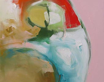 Abstract Ballerina Painting Giclee Print From Original Abstract Art Red Pink Turquoise Modern Art Made To Order Fine Art Print Linda Monfort