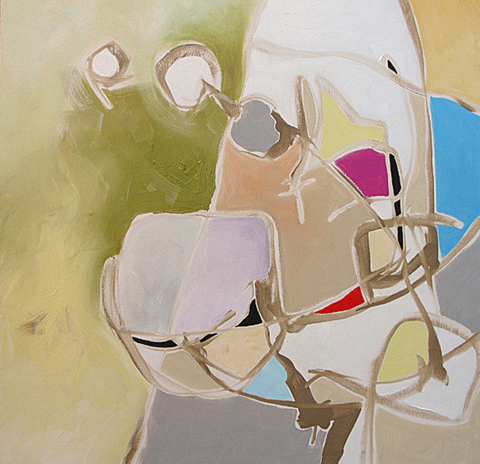 Giclee Print of Abstract Painting Linear Abstract Art Earthtones ...