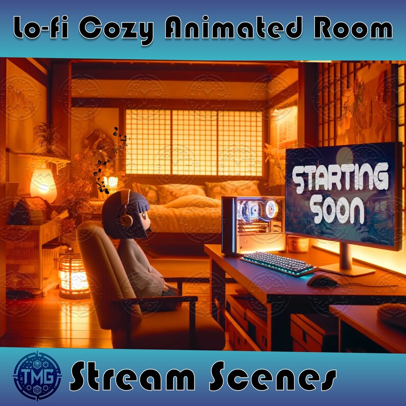 Animated Twitch Screens Cozy PC Room, Japanese Girls, Lofi Room, Stream ...