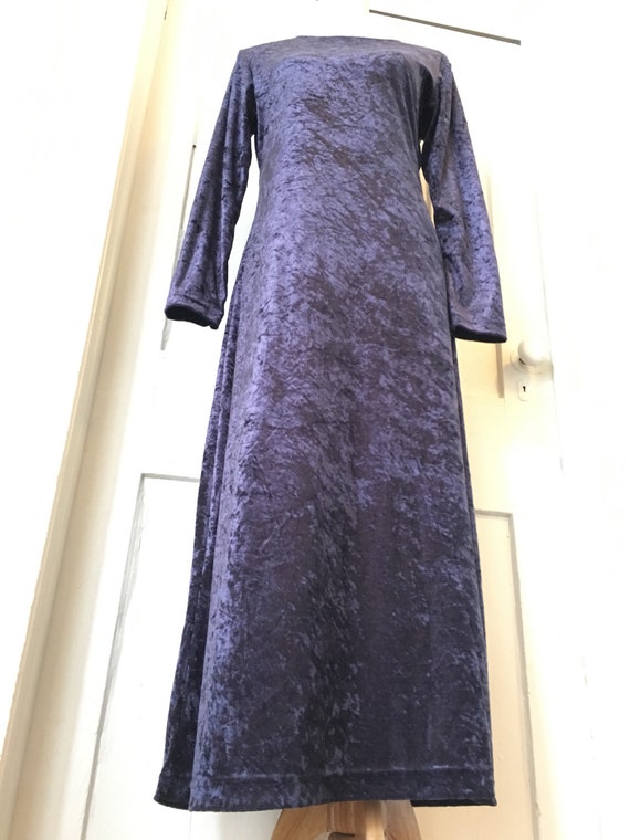 Vintage Velvet Dress/ Crushed Velvet Dress/ 90s D… - image 2