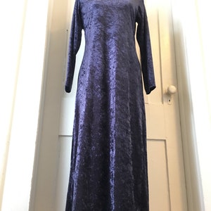 Vintage Crushed Velvet Dress, 90s Style, Size Small