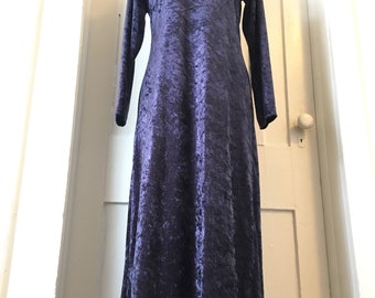 Vintage Velvet Dress/ Crushed Velvet Dress/ 90s Dress