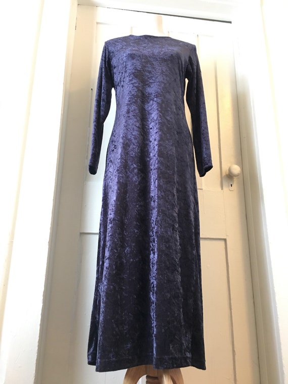 Vintage Velvet Dress/ Crushed Velvet Dress/ 90s D… - image 1