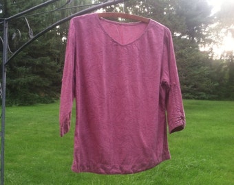 Vintage 80s Bohemian V- Neck Top