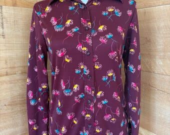 Vintage 1970s Novelty Print Blouse