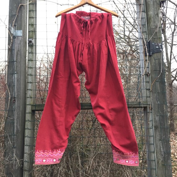 Vintage Harem pants/ Red Harem Pants/Yoga Pants
