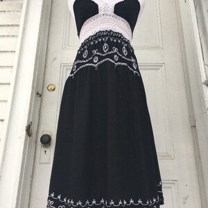 Vintage Halter Dress/ Embroidered Dress/Backless Dress/Bohemian Dress