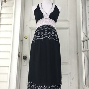 Vintage Halter Dress/ Embroidered Dress/Backless Dress/Bohemian Dress image 4
