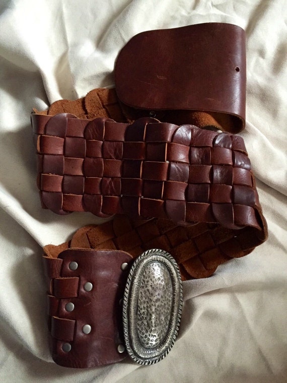 Vintage Leather Belt/ Bohemian Leather Belt/Vintag