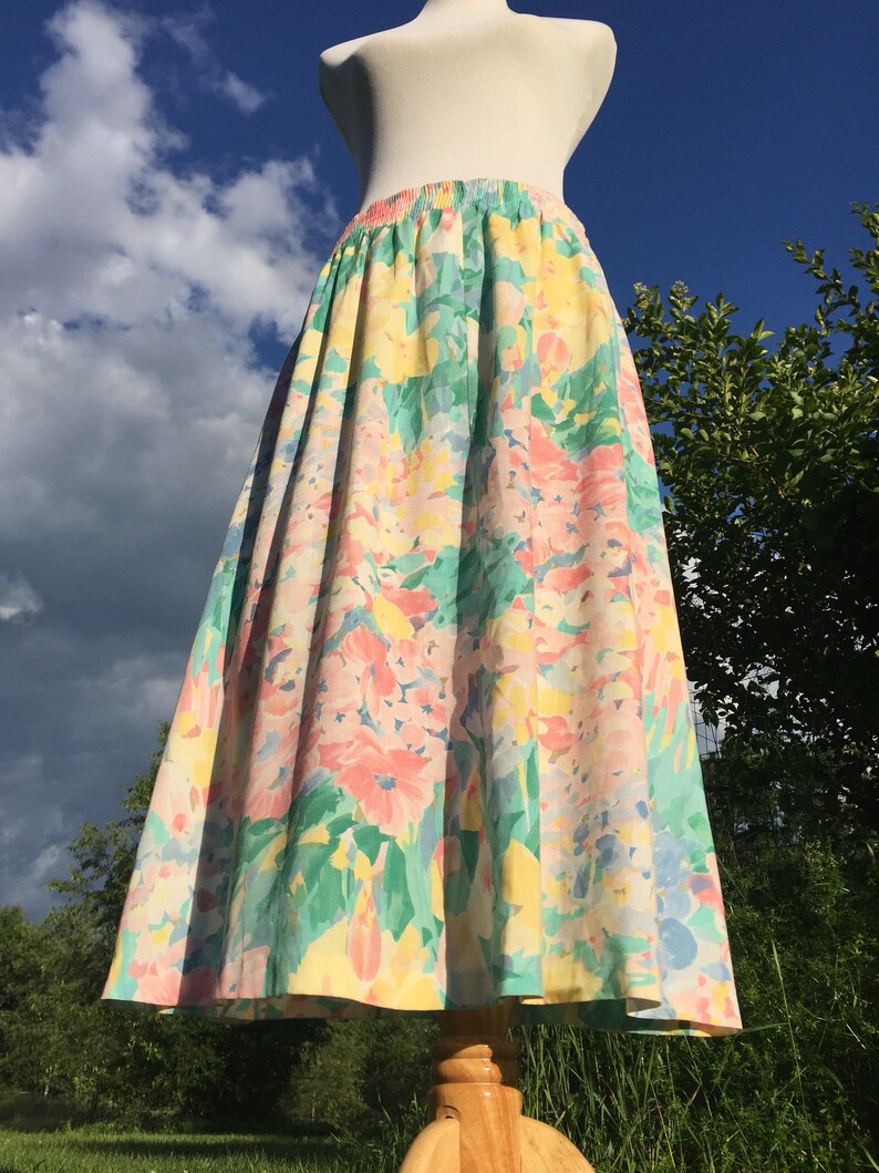 80s Alfred Dunner Skirt Floral SkirtPastel Skirt