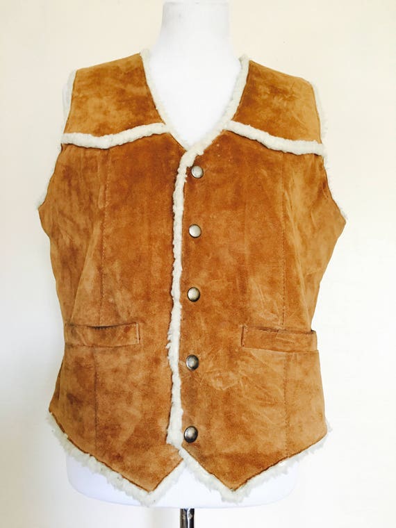 Vintage Vest/Sherpa Vest/Leather Vest/Shearling V