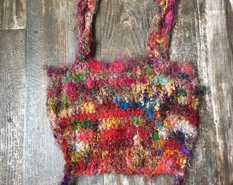 Vintage Purse/Silk Purse/Rainbow Bag