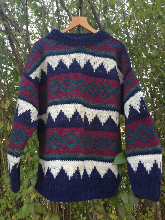 Vintage Wool Sweater/Ski Sweater/ Wool Sweater/ Bo