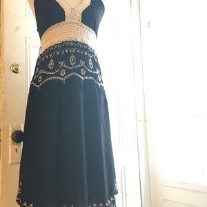 Vintage Halter Dress/ Embroidered Dress/Backless Dress/Bohemian Dress image 3