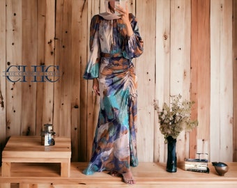 Women's Long Dress | Puff Sleeve Clothing | Fashionable Outwear Outfit