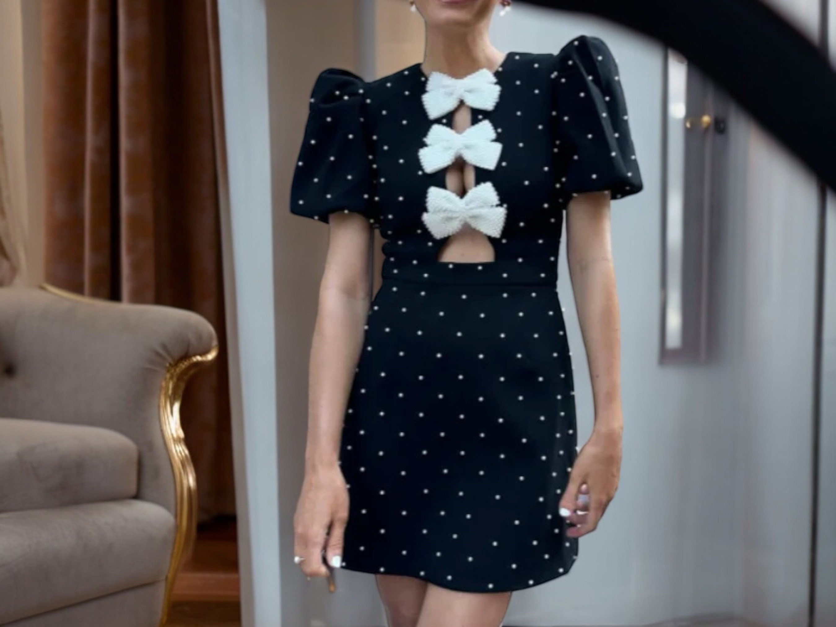 Hollow-out Bow Mini Dress High Street Style Outwear Clothing Fashion - Etsy