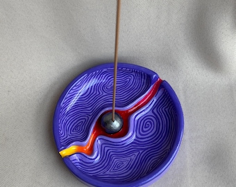 CURRENTS Handmade Incense Holder, Aesthetic Ashtray, Uniqe Gift