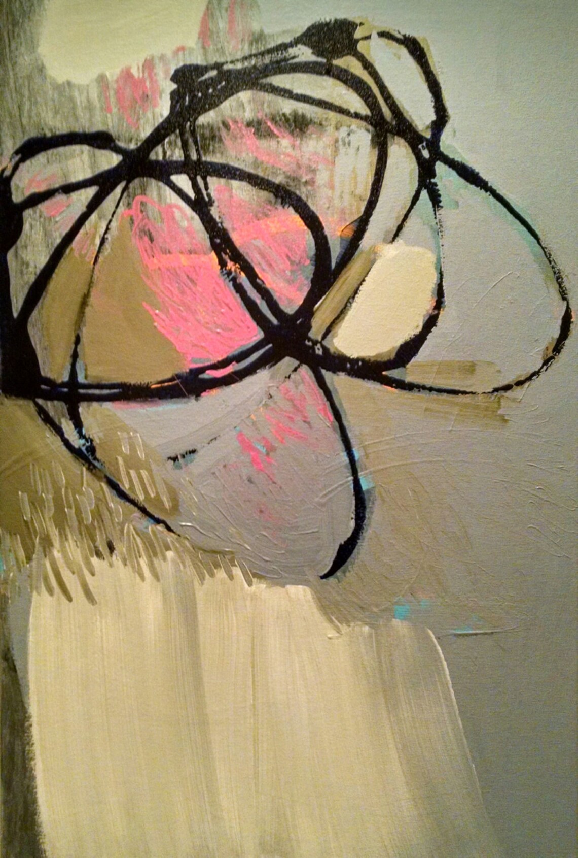 Original Painting Large Abstract Mixed Media Acrylic Art by Aisyah Ang