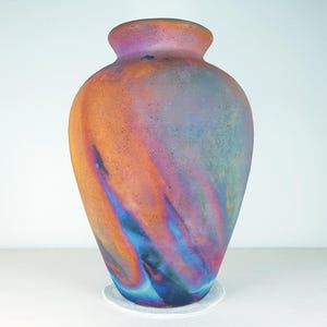 Copper matt Raku vase , Large vase , 2.5 liters volume , pottery , American Raku Artwork