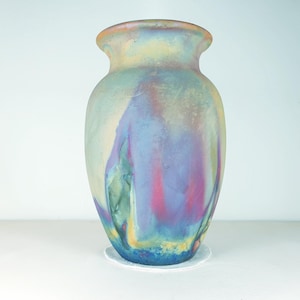 Copper matt Raku vase , Large vase , 2.5 liters volume , pottery , American Raku Artwork
