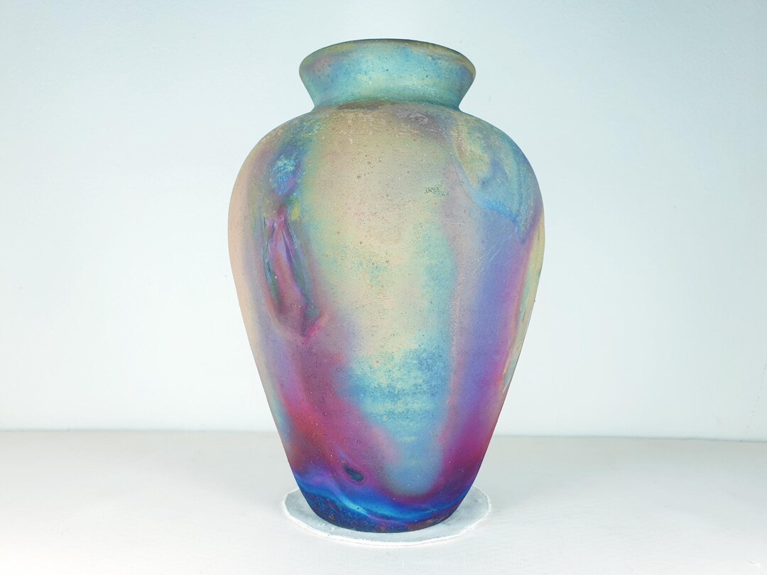 American Raku Copper Matt Raku Vase , Large Vase , 2.5 Liters Volume , Pottery ...