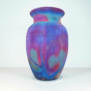 Copper matte Raku vase , Large vase , 2.5 liters volume , pottery , American Raku Artwork