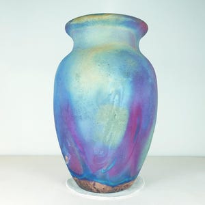 Copper matt Raku vase , Large vase , 2.5 liters volume , pottery , American Raku Artwork