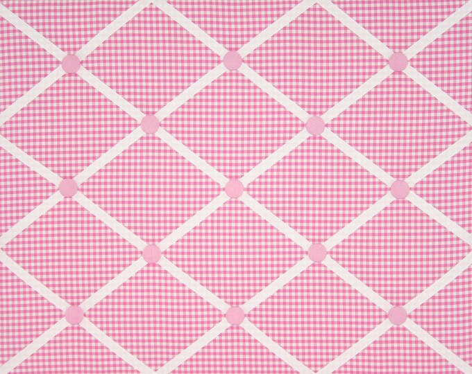 Bright Pink Gingham French Memo Board Etsy