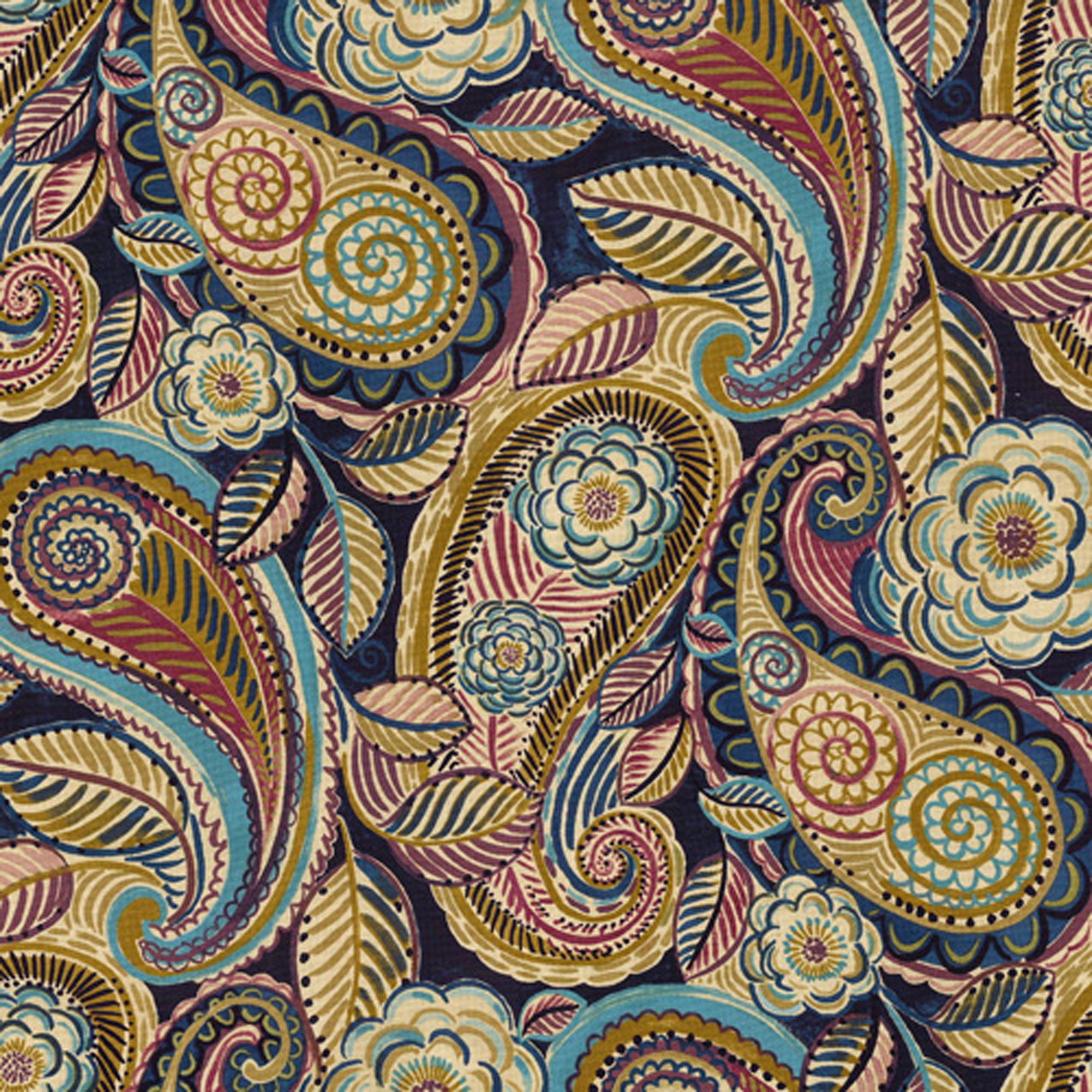 Waverly Mayan Market Bayside Paisley Home Decorating Fabric By | Etsy