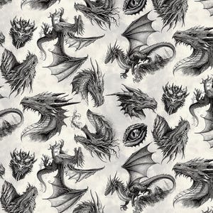 Dragon Etching Cream Emerald Reign In The Beginning Cotton Fabric By The Yard