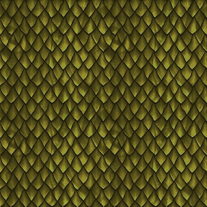 The Ancients Green Dragon Scales Fabric In The Beginning Cotton Digital Print By The Yard