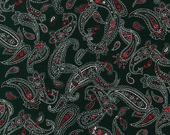 Robert Kaufman Bandana Paisley Black Quilting Apparel Fabric By The Yard