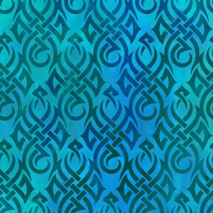 Celtic Blue Fury Dragon Flames In The Beginning Cotton Fabric By The Yard