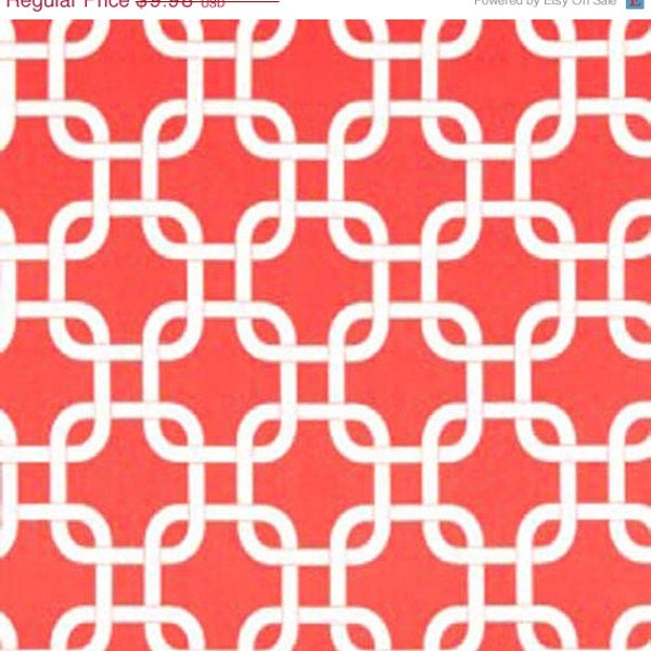Premier Prints Gotcha Coral White Chain Home Decorating Fabric By The Yard
