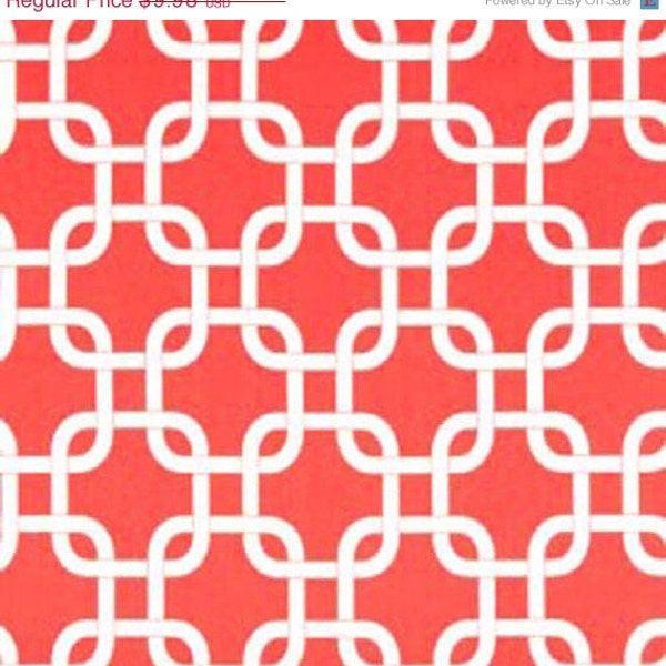 Premier Prints Gotcha Coral White Chain Home Decorating Fabric By The Yard