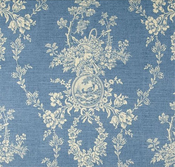 Waverly Country House Chambray Blue Cream Cameo Toile Home Etsy