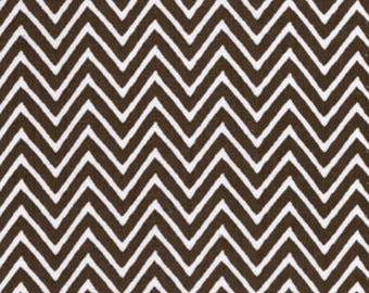 Fabric Finders Brown White Chevron Stripe Cotton Apparel Fabric By The Yard