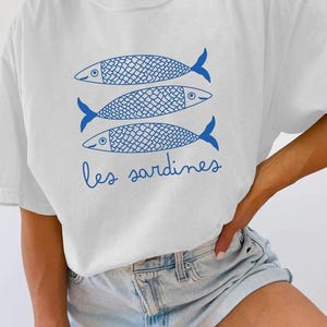 Les Sardines Fisherman T-shirt, Seafood Lover Hoodie, Sardine Tinned Fish, Fishing Shirt, Ocean Life Sweatshirt, Marine Theme Clothing