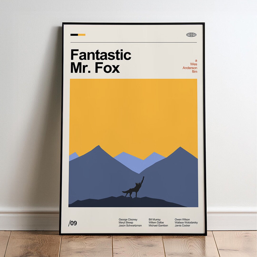 Fantastic Mr. Fox Movie Poster Minimalist Midcentury Poster Wall Art ...