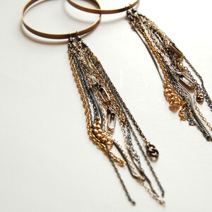 hoop and chain dangle earrings image 1
