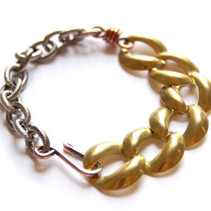 brass two-tone bracelet image 2