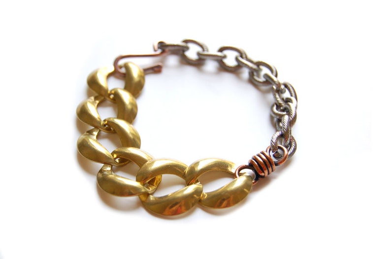 brass two-tone bracelet image 3