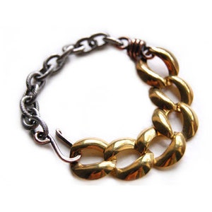 brass two-tone bracelet image 1