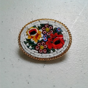 italian micro mosaic brooch image 1