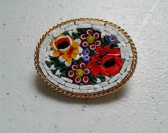 italian micro mosaic brooch