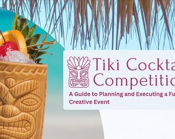 Gids voor het hosten van een Tiki-cocktailwedstrijdbundel | Inclusief uitnodigings- en stemkaarten | PowerPoint en pdf